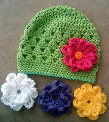 cotton flapper pattern by Heidi Yates Crochet Baby Hats
